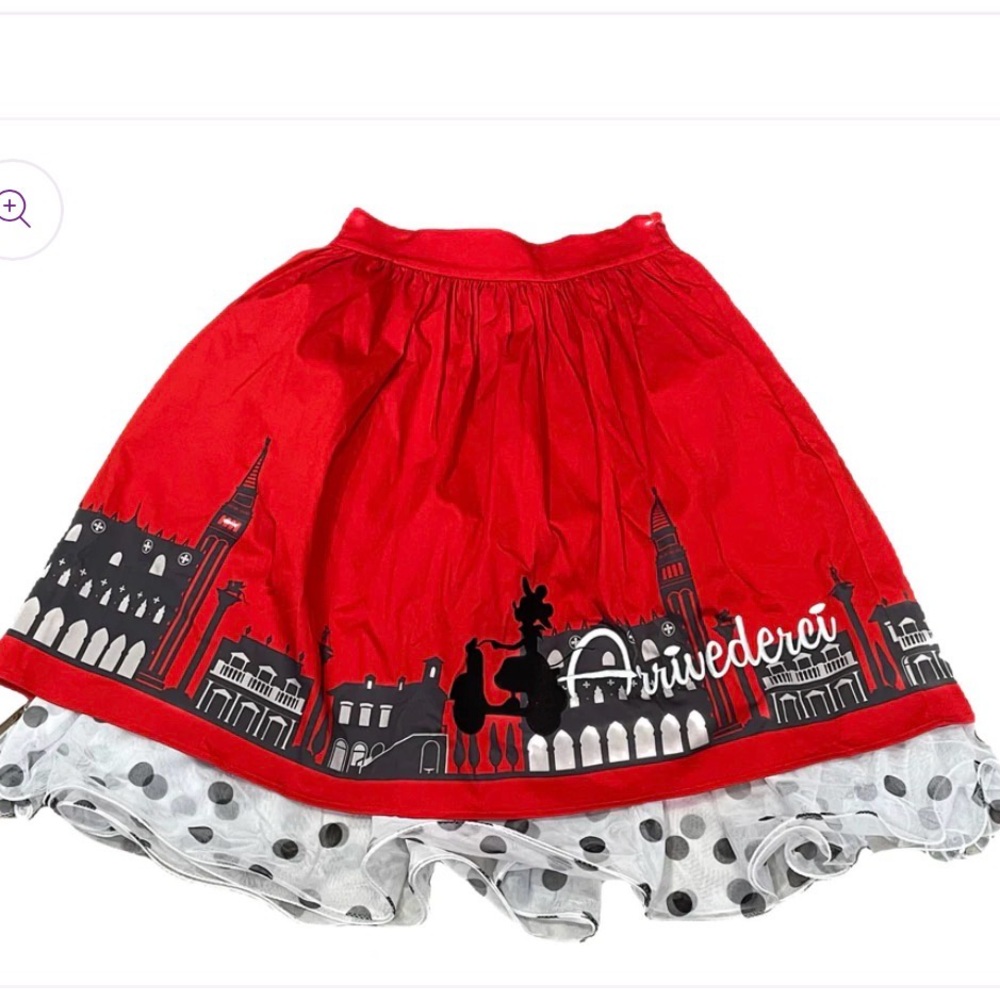 The Dress Shop Disney Arrivederci Minnie Mouse Skirt in Red Black White Small